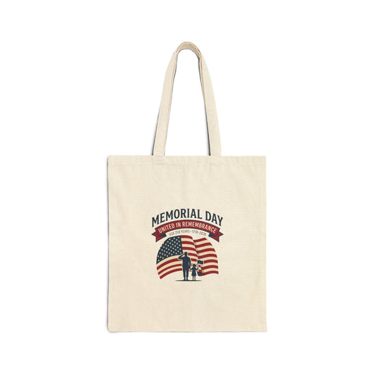 USA 250 Anniversary Canvas Tote – Vintage Flag Design - Akram