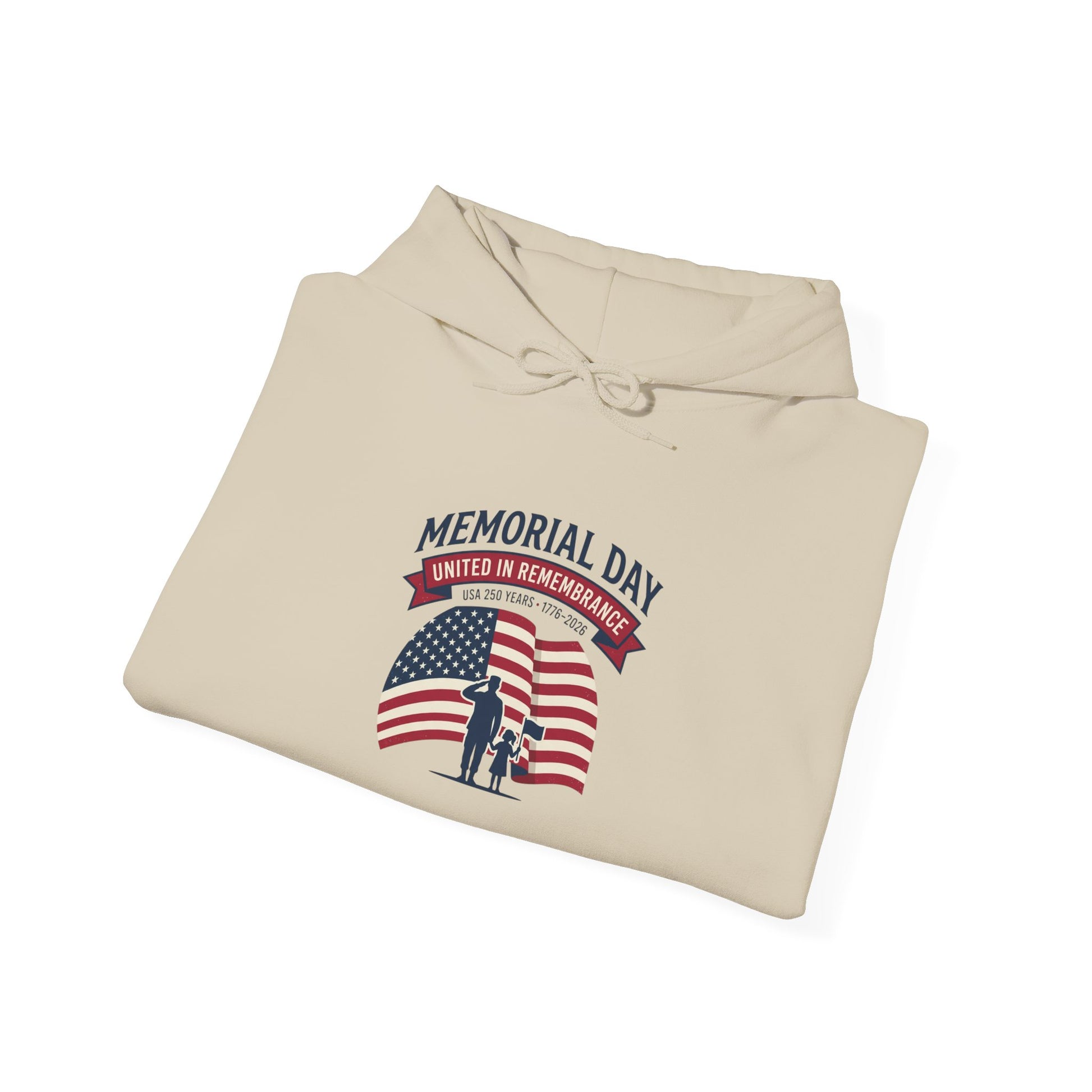 USA 250 Memorial Day Hoodie – Vintage Flag Design - Akram