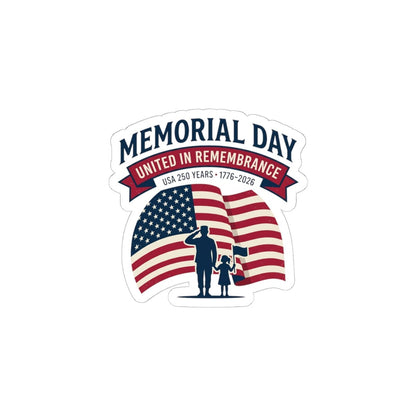 USA 250 Anniversary Vintage Sticker – Memorial Day 1776 - 2026 - Akram