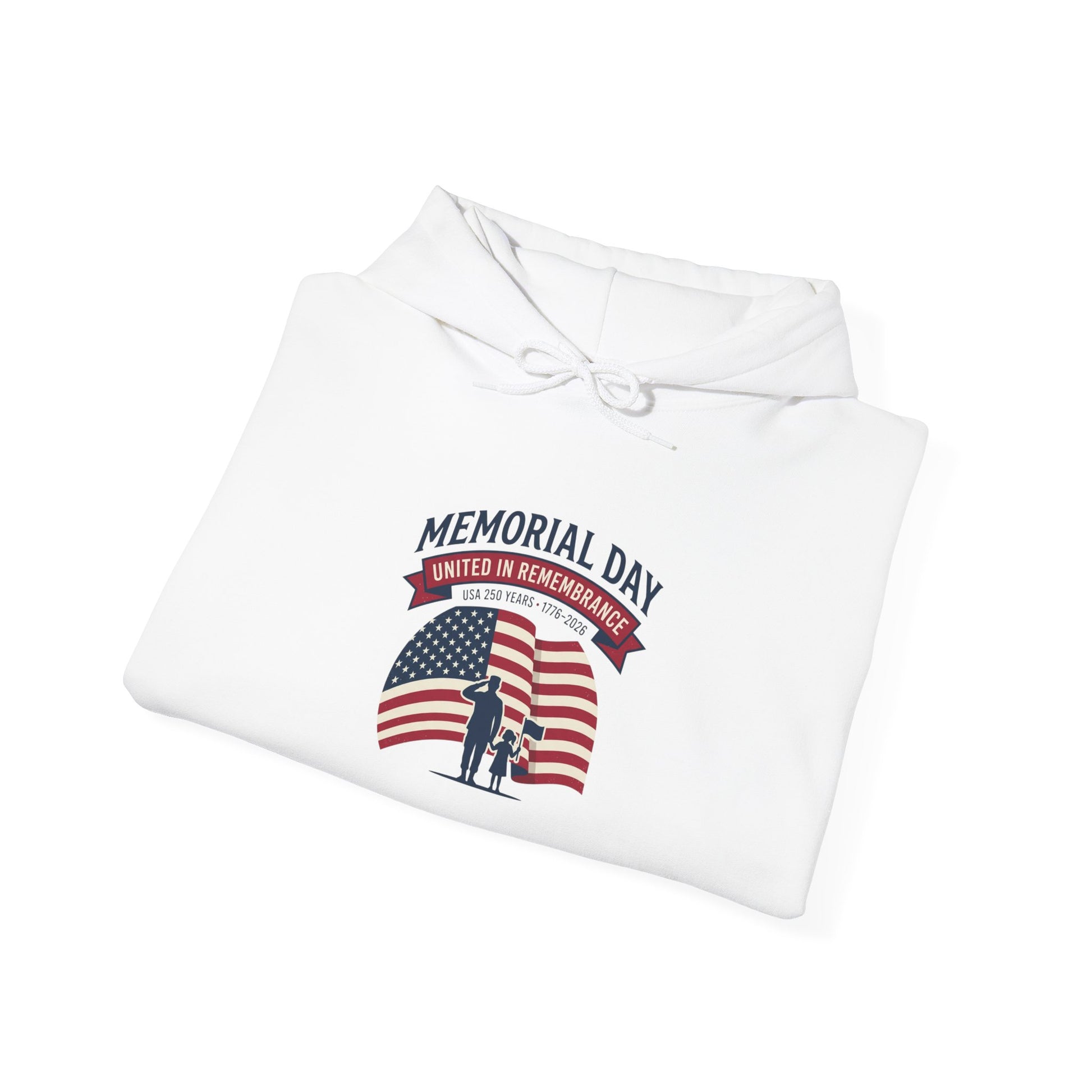 USA 250 Memorial Day Hoodie – Vintage Flag Design - Akram