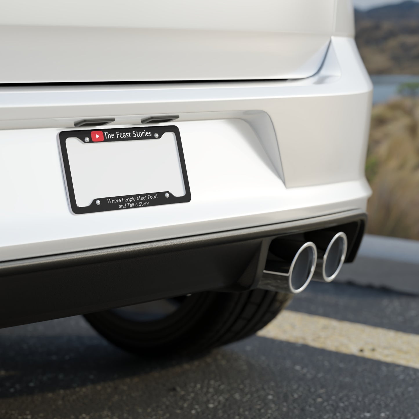 License Plate Frame - The Feast Stories YouTube Logo | Where People Meet Food and Tell a Story - Akram