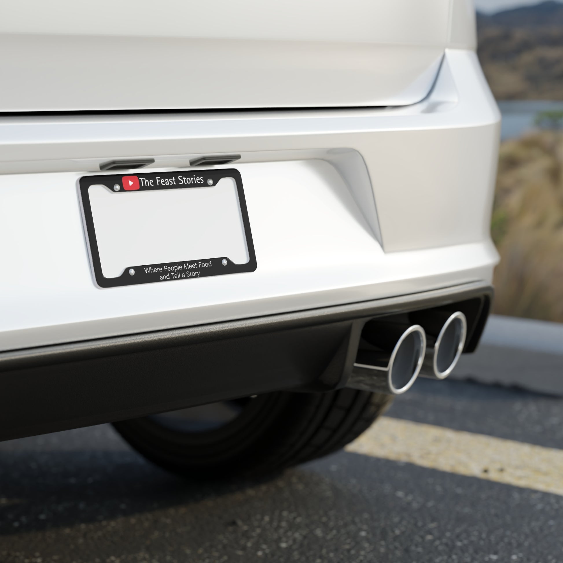 License Plate Frame - The Feast Stories YouTube Logo | Where People Meet Food and Tell a Story - Akram
