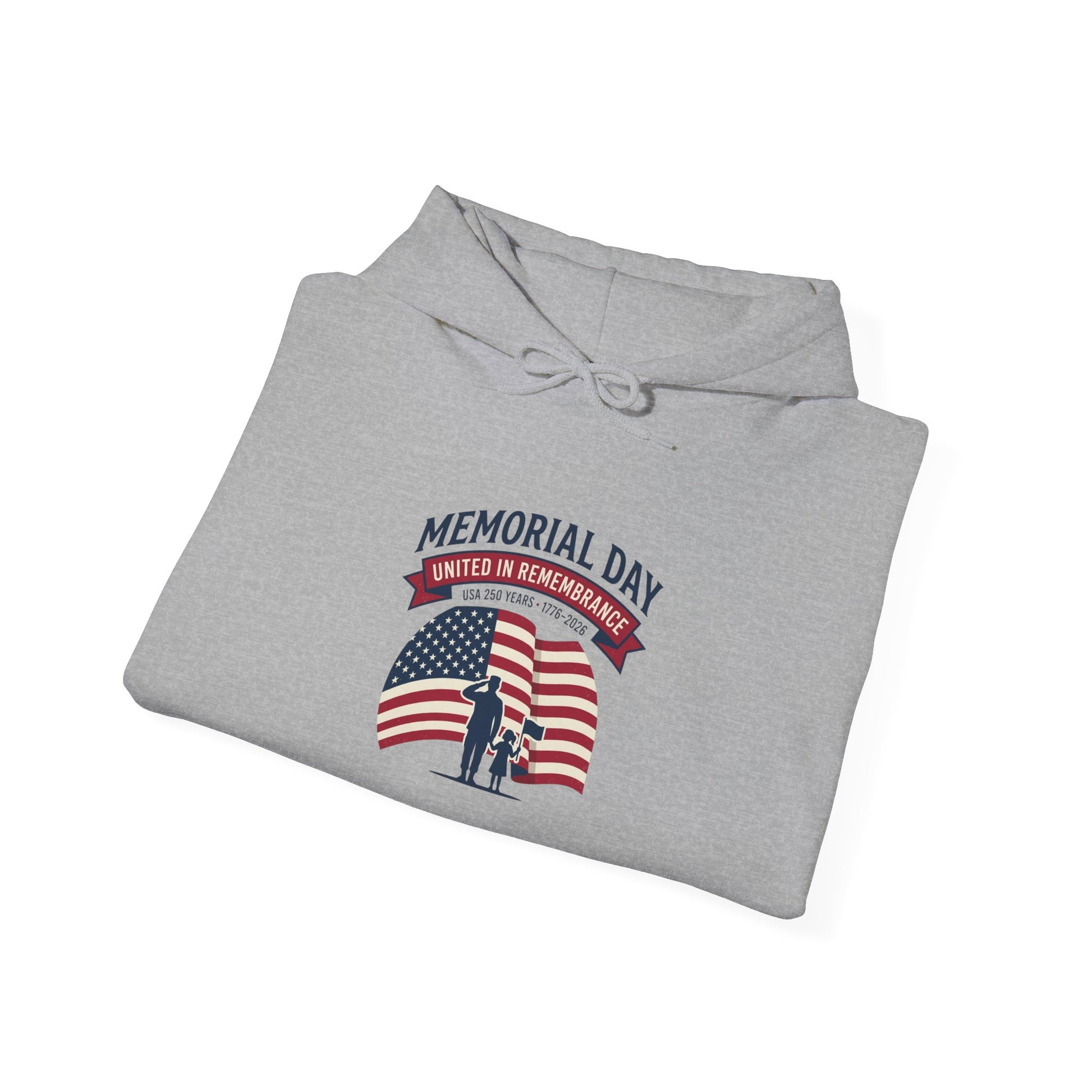 USA 250 Memorial Day Hoodie – Vintage Flag Design - Akram