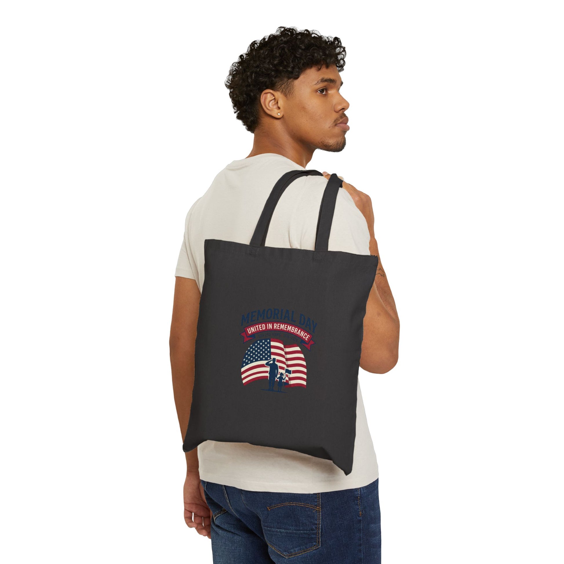 USA 250 Anniversary Canvas Tote – Vintage Flag Design - Akram