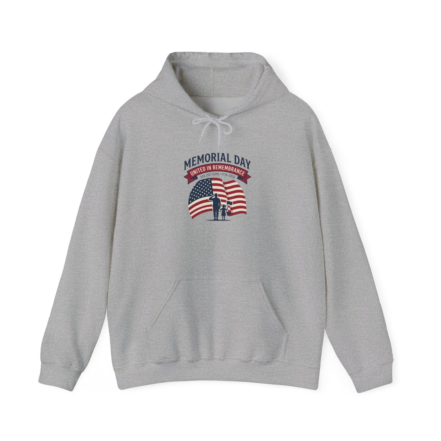 USA 250 Memorial Day Hoodie – Vintage Flag Design - Akram